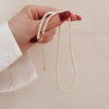 Natural Freshwater Pearl Necklace Geometric Style Electroplated Ball Chain