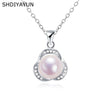 Natural Freshwater Pearl Necklace With Clover Flower Pearl Pendant And Copper Accessories