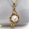Natural Freshwater Pearl Necklace With Drop Pearl Pendant And Copper Accessories In Flat Round And Steamed Bread Round Shapes