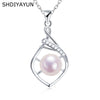 Natural Freshwater Pearl Necklace With Drop Pearl Pendant And Copper Accessories In Flat Round And Steamed Bread Round Shapes