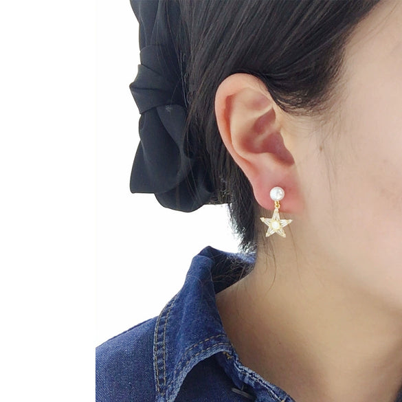 Natural Freshwater Pearl Oblate Women's Fashion Earrings 18K Goldfilled S925 Sterling Silver