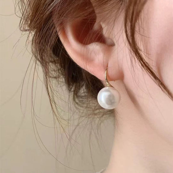 Natural Freshwater Pearl Round S925 Sterling Silver Earrings For Women