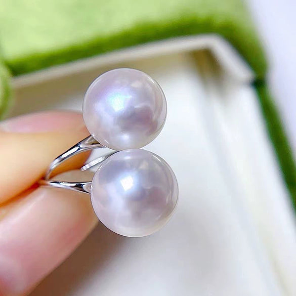 Natural Freshwater Pearl Round S925 Sterling Silver Earrings For Women