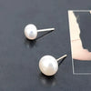 Natural Freshwater Pearl Stud Earrings With Silver Ear Posts Simple Modern Geometric Design For Women Elegant Wholesale Jewelry