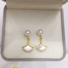 Natural Freshwater Pearl Women's Earrings S925 Sterling Silver Needle Oblate And Round Shape