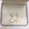 Natural Freshwater Pearl Women's Earrings S925 Sterling Silver Needle Oblate And Round Shape