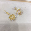 Natural Freshwater Pearl Women's Fashion Earrings With Love Flower Ball Design