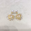Natural Freshwater Pearl Women's Fashion Earrings With Love Flower Ball Design
