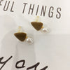 Natural Freshwater Pearl Women's Triangular S925 Sterling Silver 18K Goldfilled Earrings