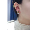 Natural Freshwater Pearl Women's Triangular S925 Sterling Silver 18K Goldfilled Earrings