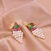 Natural Freshwater Pearl Woven Geometric Drop Earrings Electroplated Retro Style Ear Hook Jewelry For Women