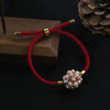 Natural Freshwater Purple Pearl Flower Ball Red Rope Knitted Women's Fashion Luck Bracelet