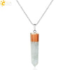 Natural Gravel And Mixed Semi Precious Stone Pendant Necklace With Copper Drip Glaze Detail Simple Ball Chain Jewelry For Women