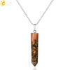 Natural Gravel And Mixed Semi Precious Stone Pendant Necklace With Copper Drip Glaze Detail Simple Ball Chain Jewelry For Women