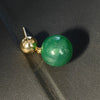 Natural Green Agate Round Geometric Earrings With 925 Silver Needles Gold Tone Electroplated Copper Simple Modern Jewelry
