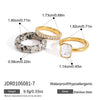 Natural Green Aventurine Geometric Stainless Steel Ring With Pvd Gold Plating For Women