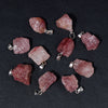 Natural Irregular Gravel Spar Geometric Pendant Stone Necklace Jewelry Accessories
