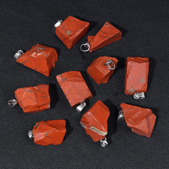 Natural Irregular Gravel Spar Geometric Pendant Stone Necklace Jewelry Accessories