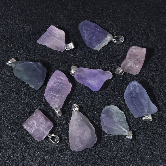 Natural Irregular Gravel Spar Geometric Pendant Stone Necklace Jewelry Accessories