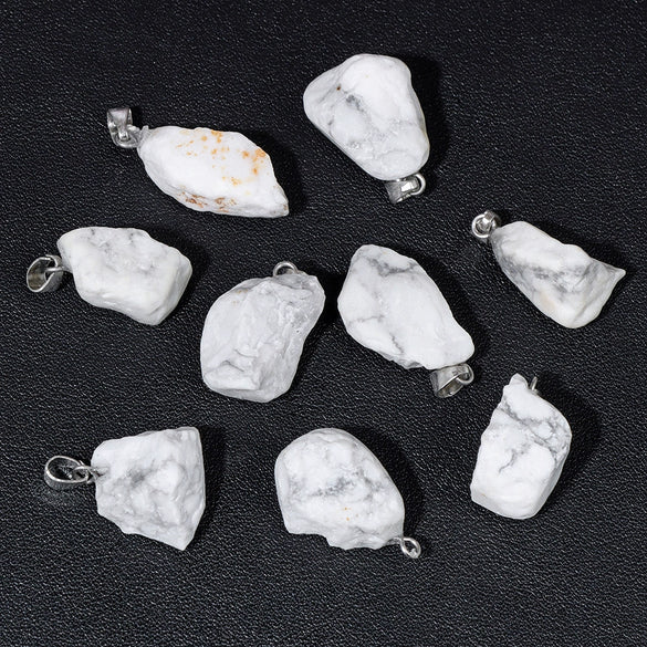 Natural Irregular Gravel Spar Geometric Pendant Stone Necklace Jewelry Accessories