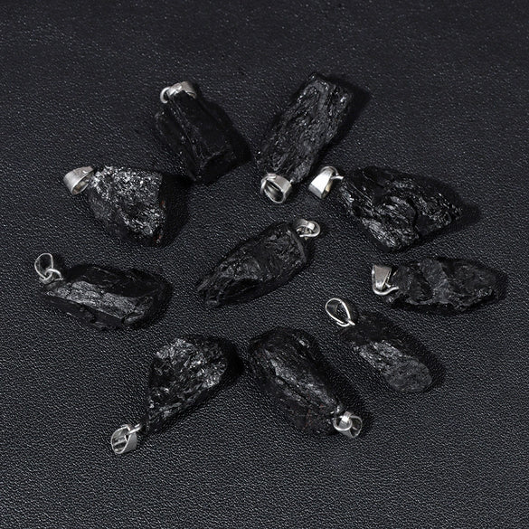 Natural Irregular Gravel Spar Geometric Pendant Stone Necklace Jewelry Accessories