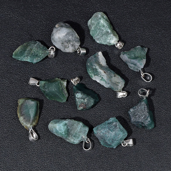 Natural Irregular Gravel Spar Geometric Pendant Stone Necklace Jewelry Accessories