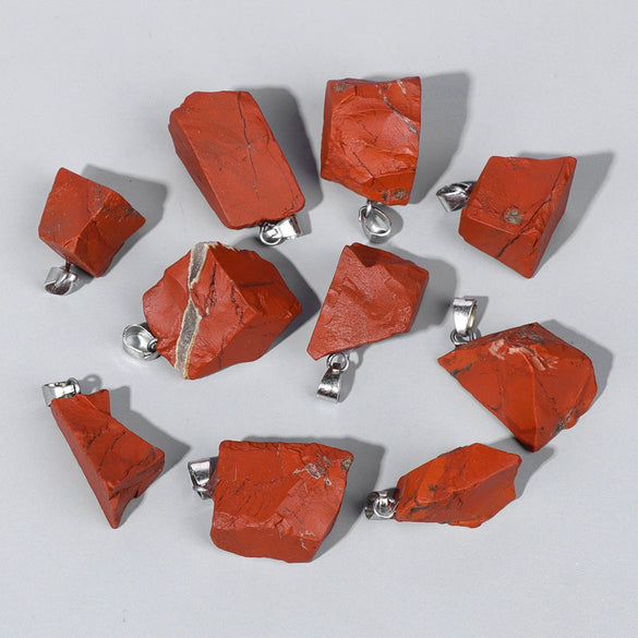 Natural Irregular Gravel Spar Geometric Pendant Stone Necklace Jewelry Accessories