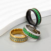 Natural Jewelry Stainless Steel Ring And Bracelet With Olive Leaf Shape And Dripping Oil Design