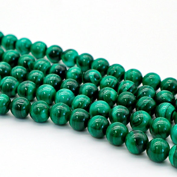 Natural Malachite Aa Round Loose Beads For Jewelry Making Polished Cut And Ground High End Gemstone Beads