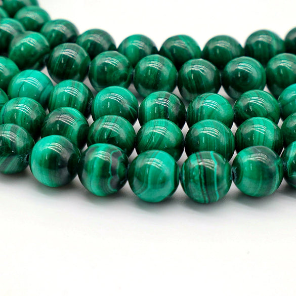 Natural Malachite Aa Round Loose Beads For Jewelry Making Polished Cut And Ground High End Gemstone Beads
