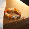 Natural Pearl And Yellow Agate Fruit Shaped Pendant Handmade Women's Bracelet