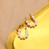 Natural Pearl Geometric Earrings Copper Plated 18K Gold Jewelry