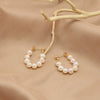 Natural Pearl Geometric Earrings Copper Plated 18K Gold Jewelry