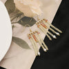Natural Pearl Geometric Style 925 Silver Needle Tassel Earrings For Women