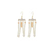 Natural Pearl Geometric Style 925 Silver Needle Tassel Earrings For Women