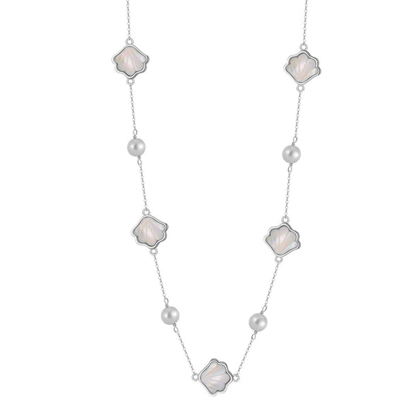 Natural Pearl Jewelry S925 Sterling Silver Necklace Earrings Bracelet Minimalist Style Electroplated