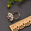 Natural Pearl Ring Retro Highend Flowers Light Luxury Elegant Jewelry