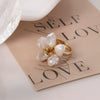 Natural Pearl Ring Retro Highend Flowers Light Luxury Elegant Jewelry