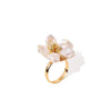 Natural Pearl Ring Retro Highend Flowers Light Luxury Elegant Jewelry