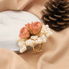 Natural Pearl Ring Retro Highend Flowers Light Luxury Elegant Jewelry