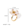 Natural Pearl Ring Retro Highend Flowers Light Luxury Elegant Jewelry
