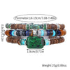 Natural Raw Stone Wood Beaded Geometric Handmade Unisex Bracelet