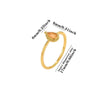 Natural Rose Quartz Geometric Teardrop Gold Plated Titanium Steel Open Ring With Textured Finish Wholesale Jewelry