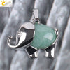 Natural Stone And Alloy Accessories Animal Shape Minimalist Jewelry Small Elephant Necklace Pendant With Electroplating