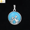Natural Stone And Copper Accessories Double Kitty Doublesided Minimalist Necklace Pendant Jewelry For Female