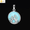 Natural Stone And Copper Accessories Double Kitty Doublesided Minimalist Necklace Pendant Jewelry For Female
