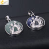 Natural Stone And Copper Accessories Double Kitty Doublesided Minimalist Necklace Pendant Jewelry For Female