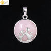 Natural Stone And Copper Accessories Double Kitty Doublesided Minimalist Necklace Pendant Jewelry For Female