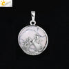Natural Stone And Copper Accessories Double Kitty Doublesided Minimalist Necklace Pendant Jewelry For Female