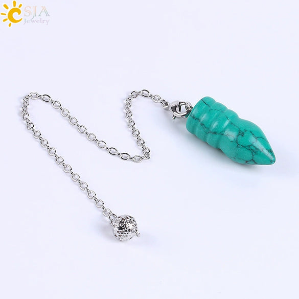 Natural Stone And Copper Accessories Jewelry Cone Pendant Belt Chain Spirit Pendulum Unisex Minimalist Polished